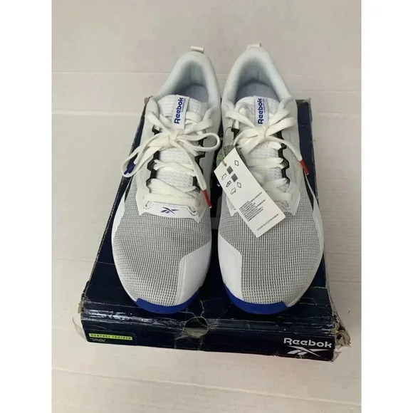 .1256 Reebok Men's Nanoflex TR 2.0 Cross Trainer, White/Cold Grey/Black, 12 - Picture 4 of 6